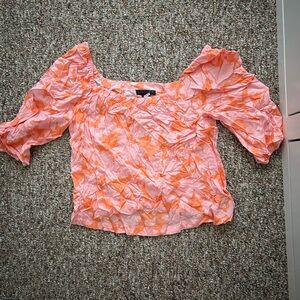 Sanctuary Peach and Orange Crinkled Blouse